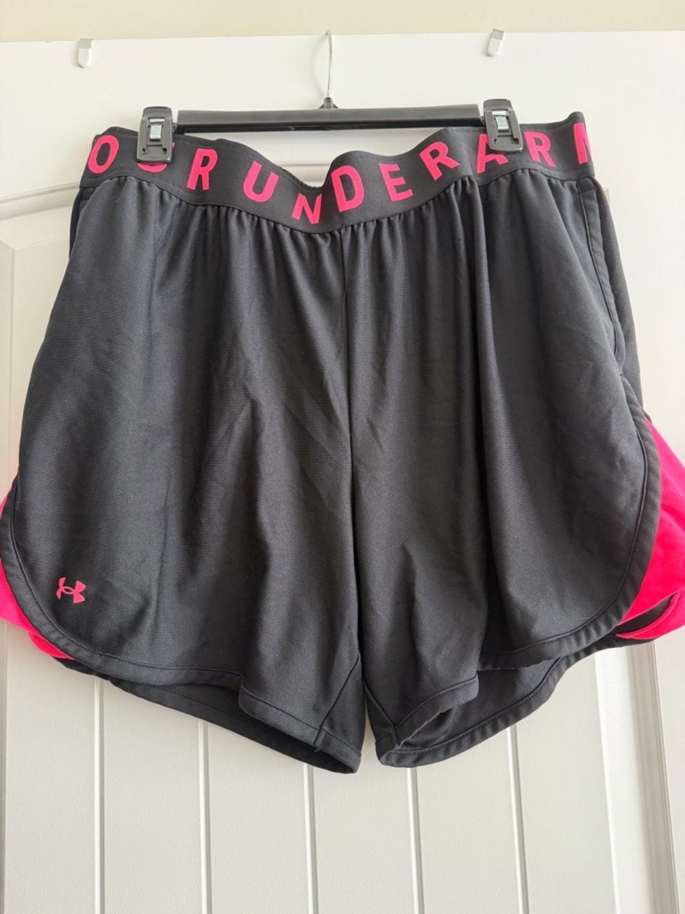 Under Armour Black Active Shorts with Pink Trim
